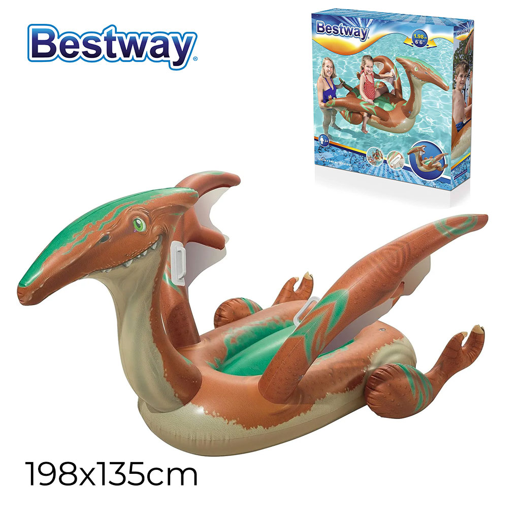 41105-cnc.jpg Bouée Gonflable Dinosaur Pour Enfants 135 x 198 cm Bestway #41105 - الصورة 1