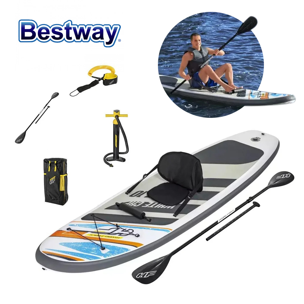65342-CNC-2.jpg Hydro-Force White Cap Paddle gonflable Avec Pompe À Main Et Sac À Dos Bestway-65342 - الصورة 1