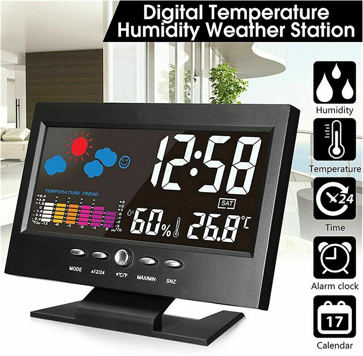 71Oak4NegXS._AC_SL1500_.jpg Station Météo intelligente multifonction affichage numérique - الصورة 1