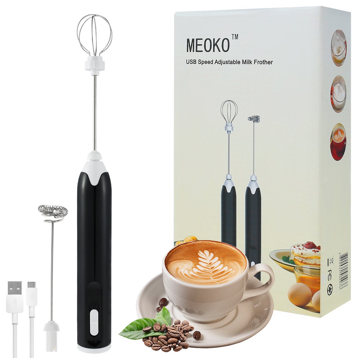 9f8d2fd6-2105-4d1c-ae28-dc38b6c52f82.jpeg Milk shake et batteur à oeufs électrique USB Rechargeable - الصورة 1