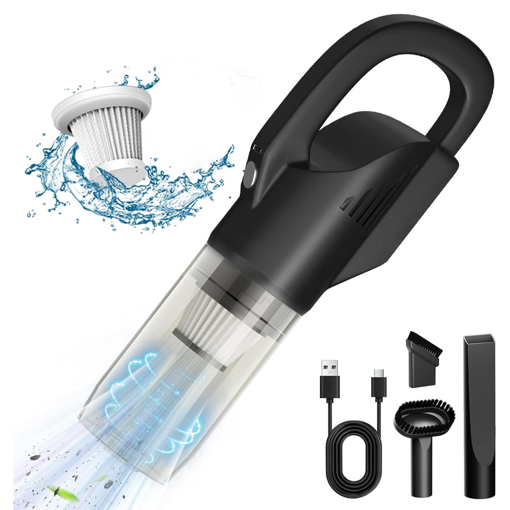 Aspirateur-Dust-cnc-2.jpg Aspirateur à main sans fil et rechargeable pour voiture avec forte aspiration - الصورة 1