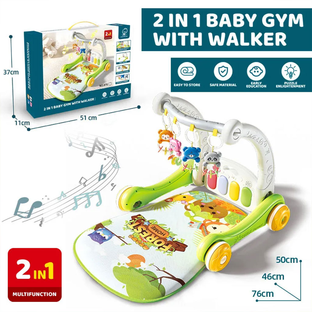 BB-Gym-2en1-cnc2-3.jpg Tapis de marche 2 en 1 pour enfants avec jouets pour bébés – بساط ألعاب ومشاية للأطفال - الصورة 1