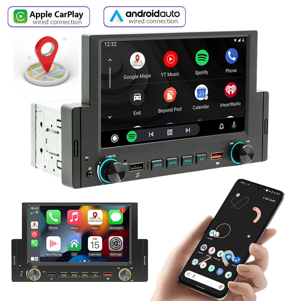 Car-Player-170-cnc-2.jpg Autoradio à écran tactile avec Apple CarPlayer Android Auto et GPS Intégré – جهاز راديو للسيارة - الصورة 1