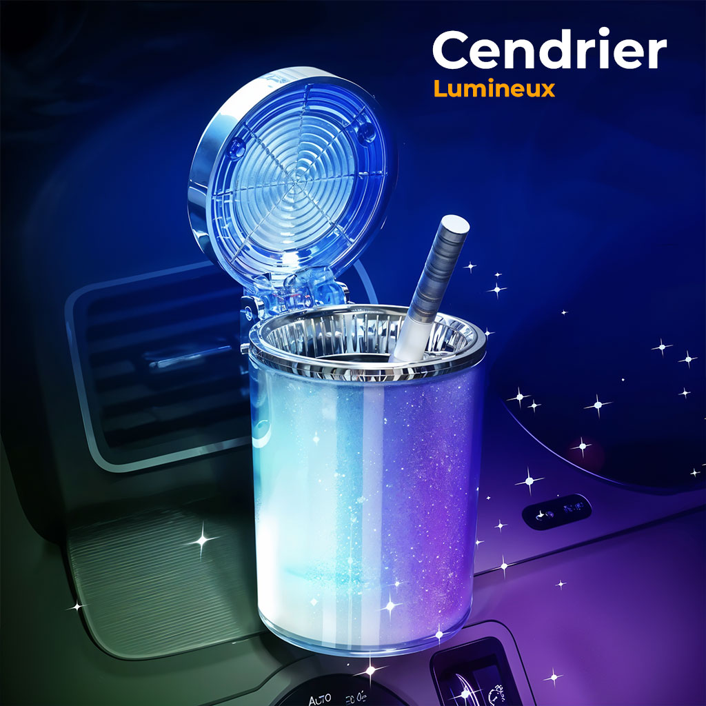 Cendrier-LED-cnc.jpg Cendrier Ciga-rete avec couvercle anti-odeur à éclairage coloré - الصورة 1