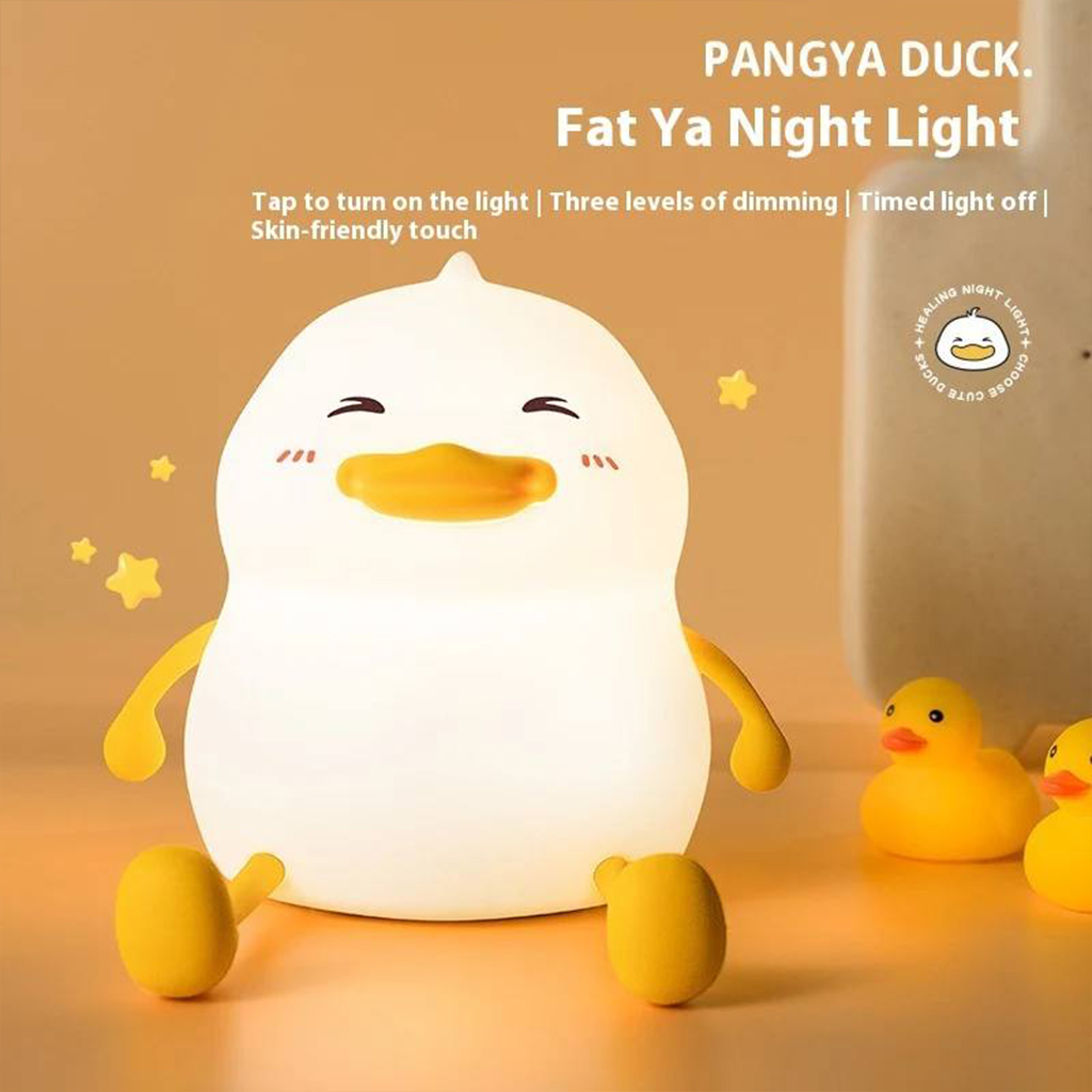 Duck-silicone-1-2.jpg Veilleuse en Silicone Forme Canards pour Chambre d’enfant Rechargeable - الصورة 1