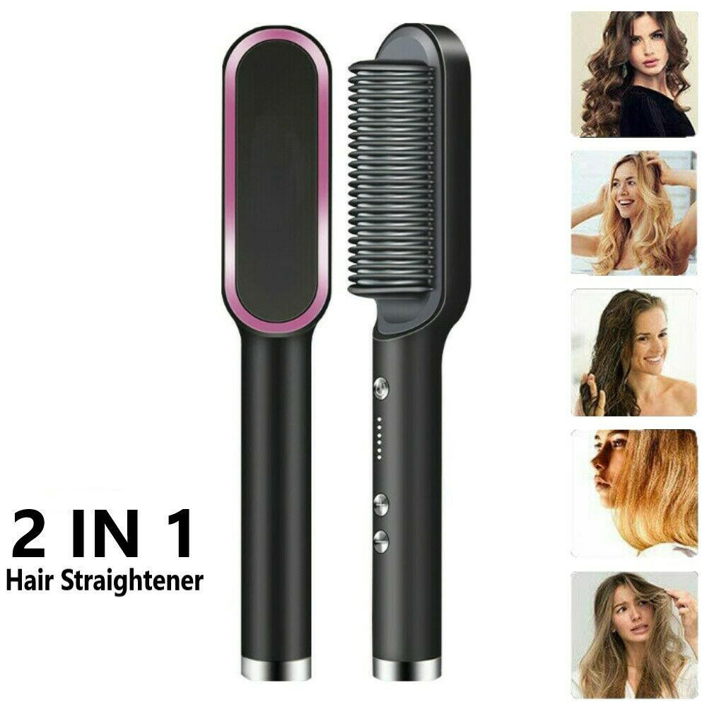 Ha7de8e0a093446a2a86a43c5f19472e39.jpg Brosse à cheveux chauffante en céramique 6 niveaux de chaleur 360° – Lisseur HQT-909B - الصورة 1
