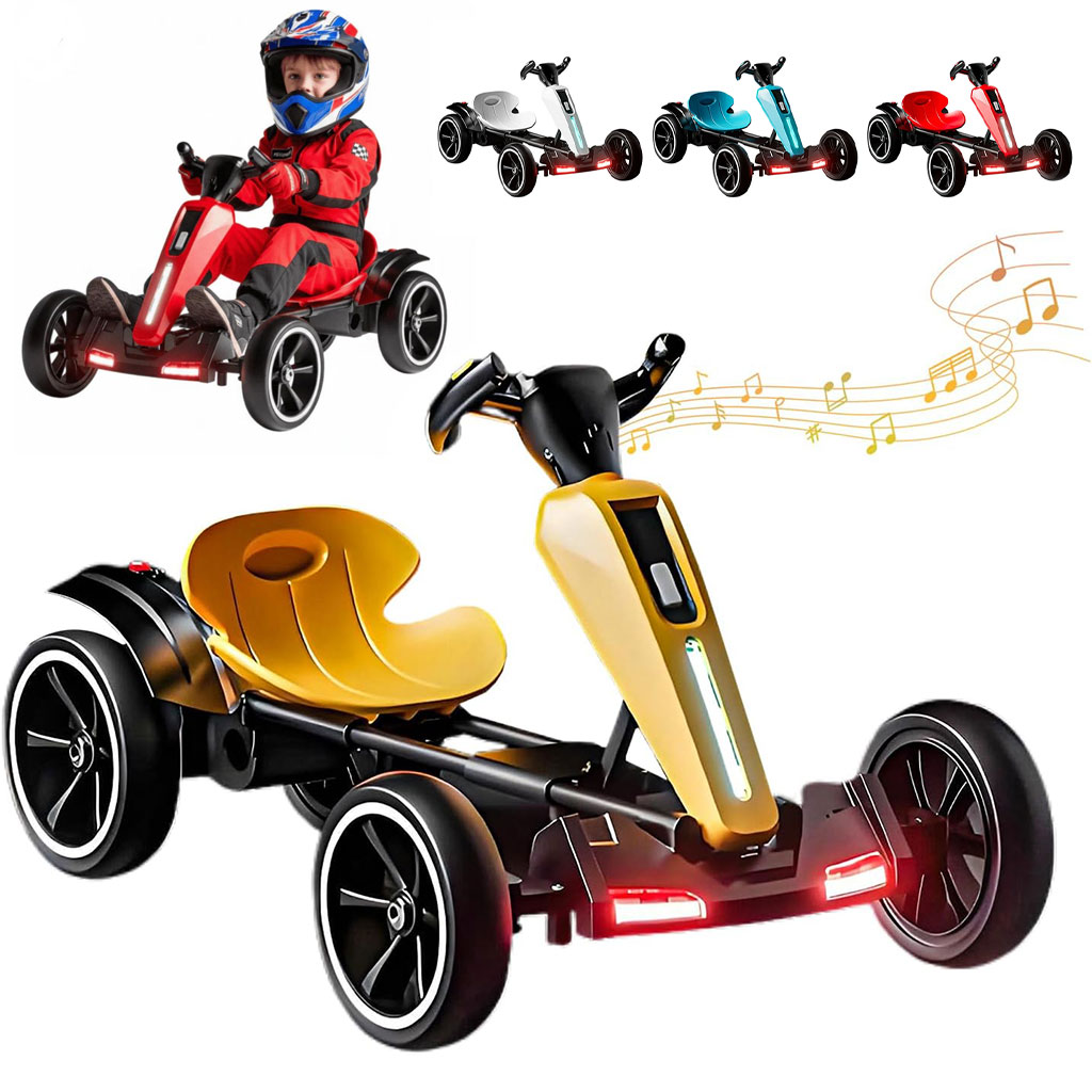 Kids-Electric-Car-cnc-1-2.jpg Voiture karting électrique pliable 12V pour enfants avec marche arrière – سيارة سباق كهربائية للأطفال - الصورة 1