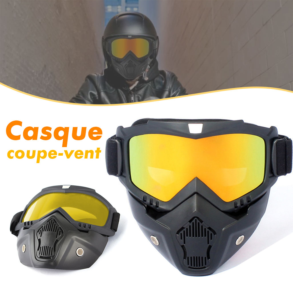 MASK-Moto-cnc.jpg Casque Moto avec Lunettes Amovibles Coloré Anti-Bouée - الصورة 1