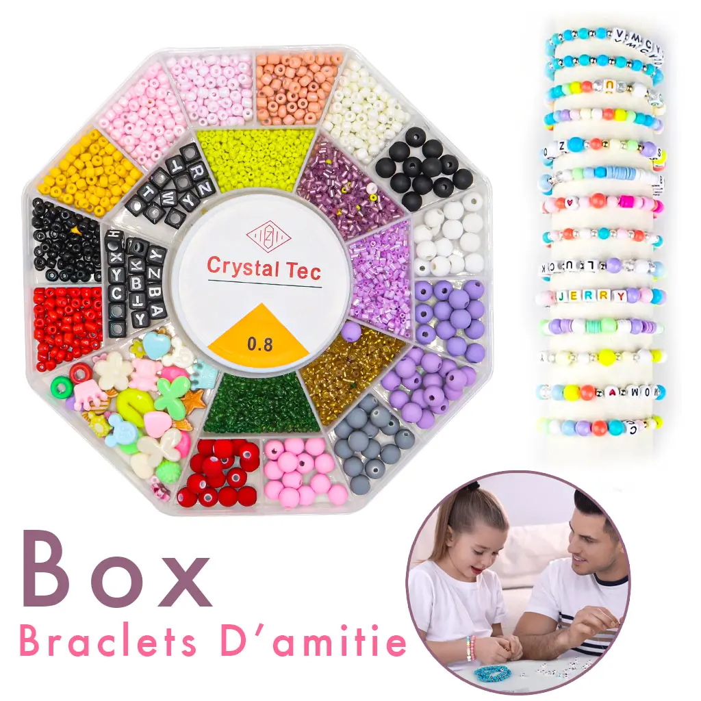 PENDENTIF-V6-cnc.webp Bracelet D’amitié DIY Kit de Bricolage Pour Filles V6 - الصورة 1