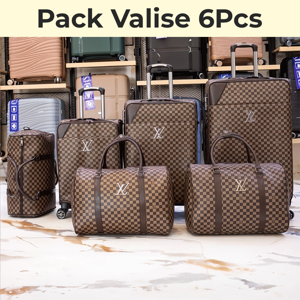 Pack-Valise-6pcs.jpg Pack de Valise 6Pcs de Haute Qualité Motif LV - الصورة 1