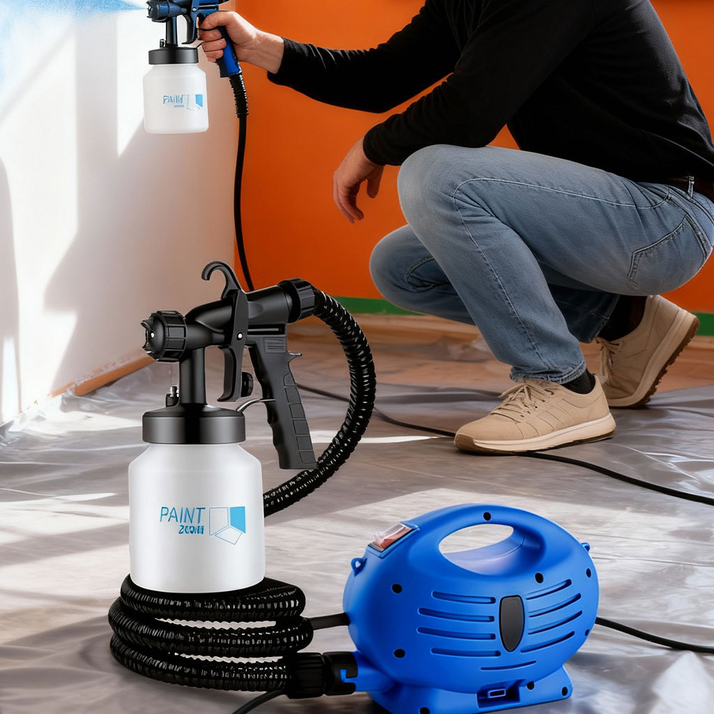 Pisto-blue.jpg مسدس الطلاء الكهربائي المبتكر لاستعمال سهل بأداء متميز PAINT ZOOM Pistolet A Peinture Electrique A Usage Facile 800ml 600W - الصورة 1