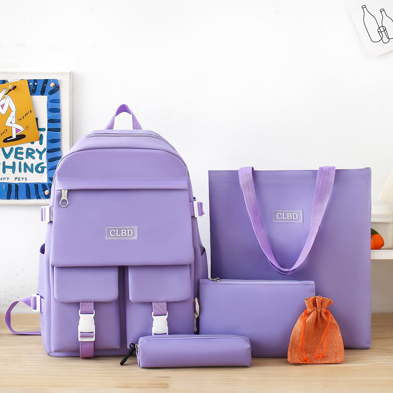 Sac-Chinois-V5-4.jpg Ensemble de sacs d’école Kawai pour adolescents 5Pcs CLBD V2 Mauve – محفظة 5 قطع كاواي بنفسجي - الصورة 1