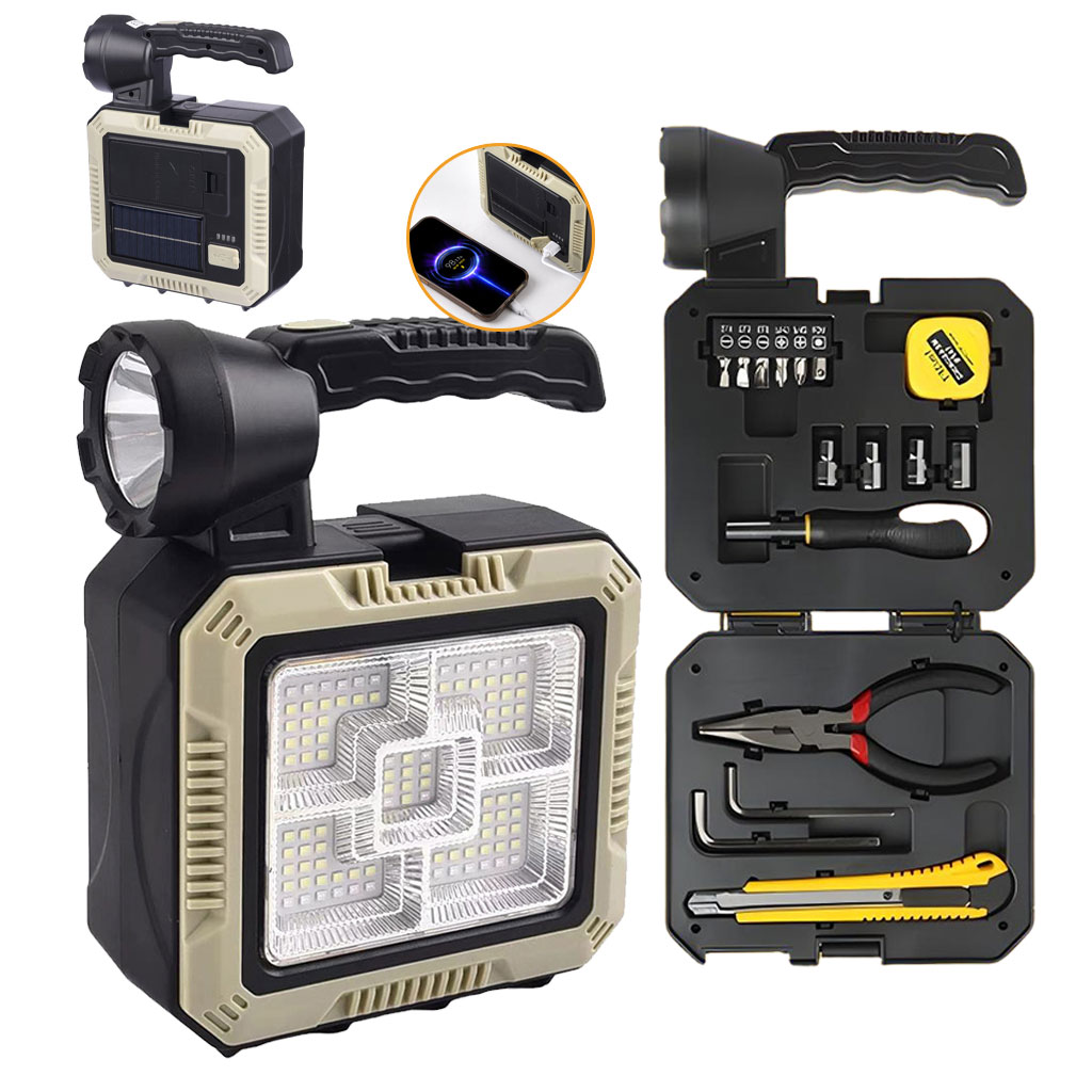 Solar-caisse-cnc2.jpg Lampe Solaire Portable Avec Kit de Tournevis et Outils - الصورة 1