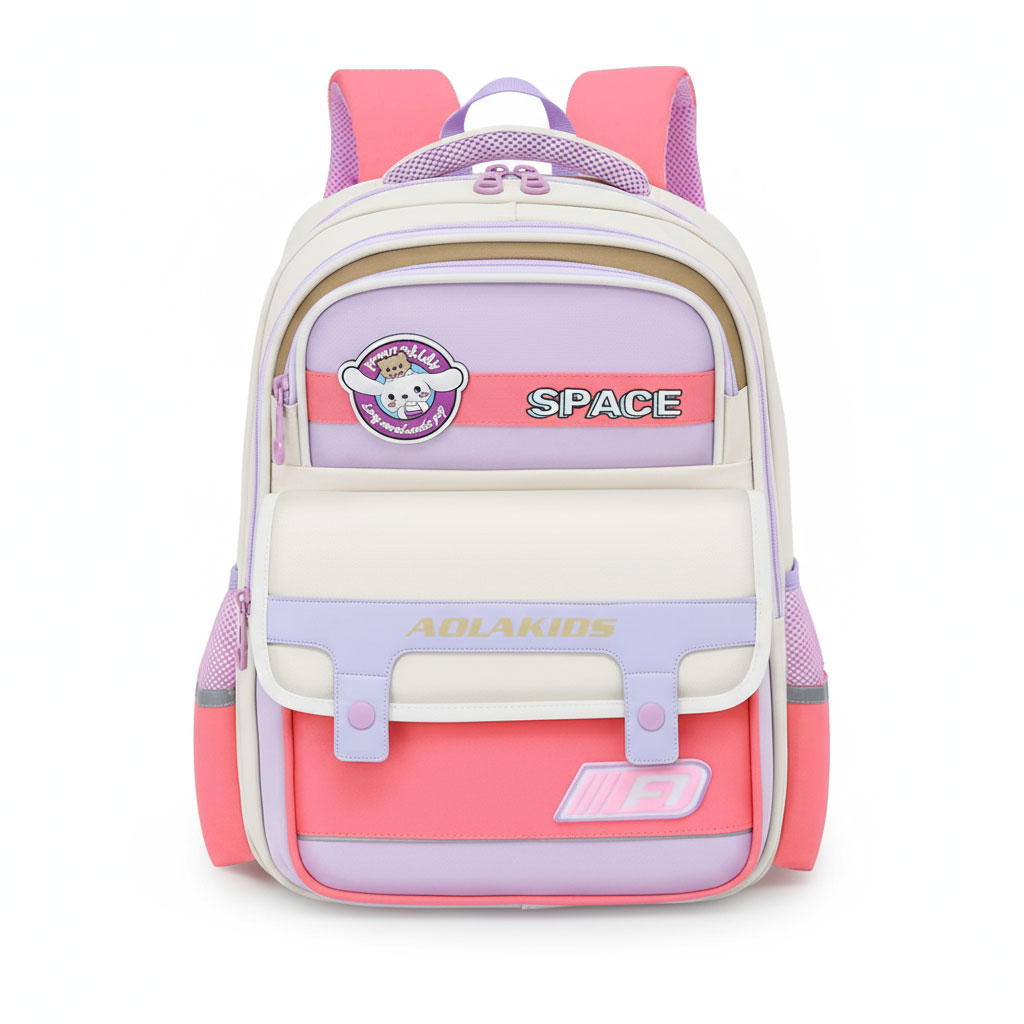 Space-BAG-3-1.jpg Sac à Dos Enfant Space Design Ludique Multi-Poches Rose – حقيبة مدرسية للأطفال لون وردي - الصورة 1
