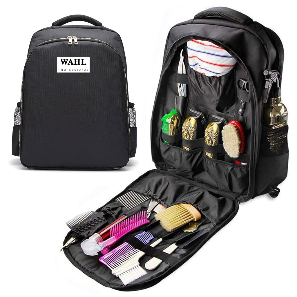 Wahl-bag-cnc-1.jpg Sac à dos Coiffeur WAHL avec des Support pour Tondeuses et Outils Professionnels – حقيبة اغراض الحلاق - الصورة 1