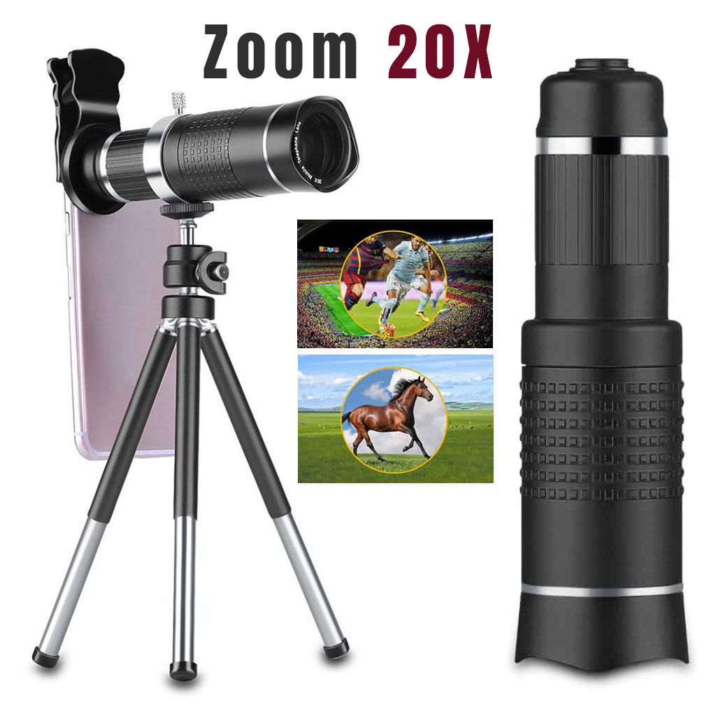 Zoom-20X-cnc-7.jpg Téléobjectif pour smartphone à zoom optique 20x avec trépied - الصورة 1