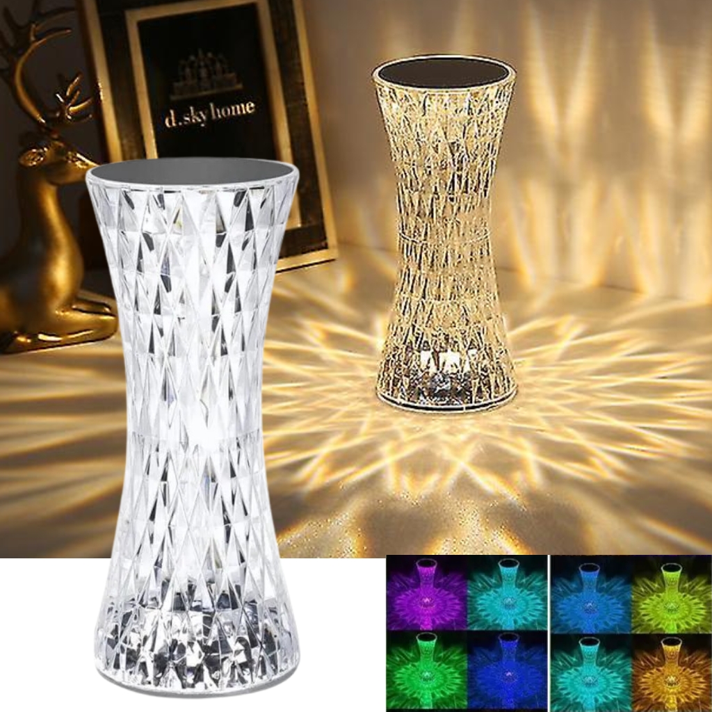 xr:d:DAFz9De9ed8:3407,j:3200228359202586396,t:24030612 lampe de table en cristal sans fil Tactile Rgb pour chambre - الصورة 1