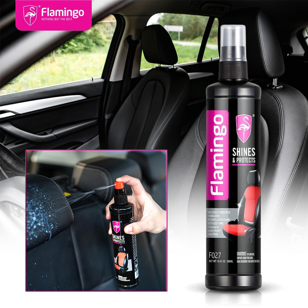 f027-cnc-1.jpg FLAMINGO Brillance ET Protection Intérieure pour Voitures 295 ml – منظف مقاعد الجلدية للسيارات - الصورة 1