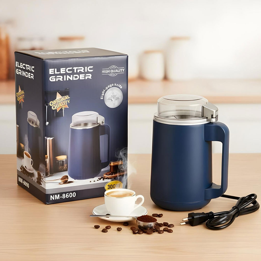 grinder-300w-cnc.jpg Moulin à café et grains électrique INOX 300W - مطحنة كهربائية للحبوب والتوابل - الصورة 1